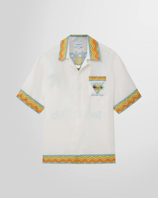 Casablanca Afro Cubism Tennis Club Silk Shirt