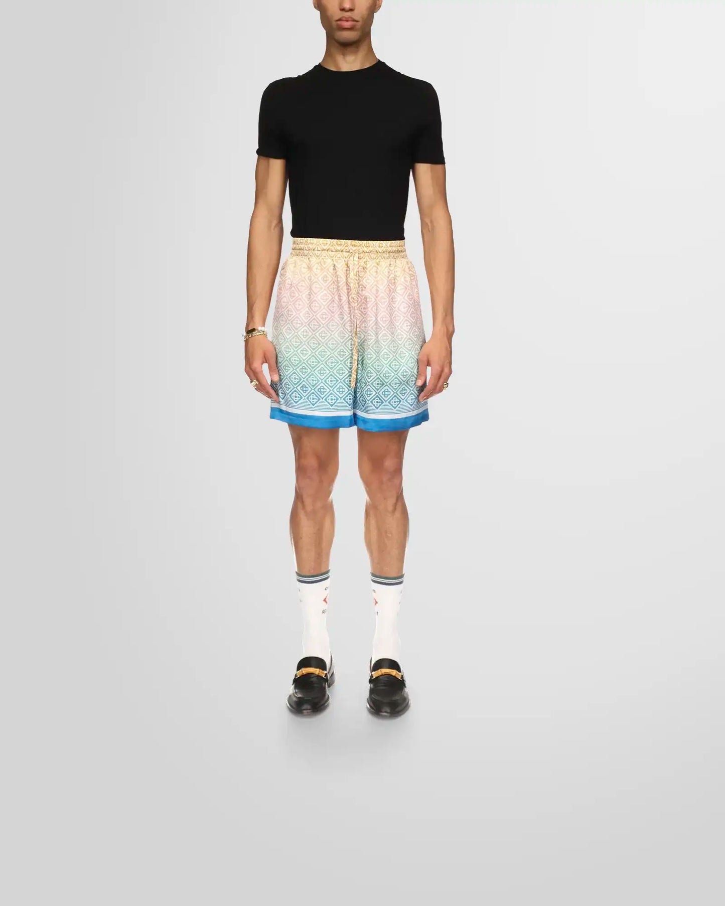 Casablanca Gradient Monogram Multicolor Silk Shorts