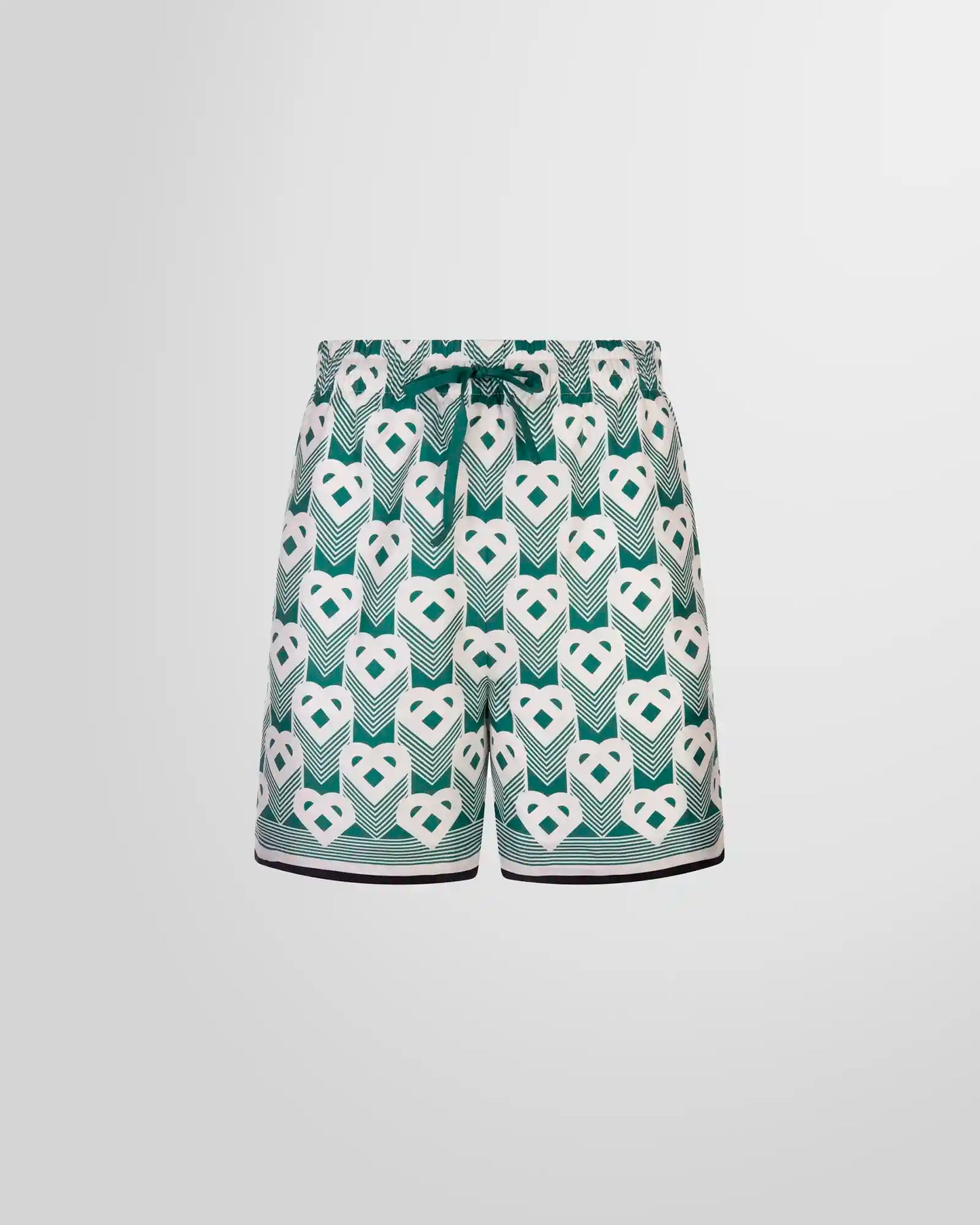 Casablanca Heart Monogram Sport Silk Shorts