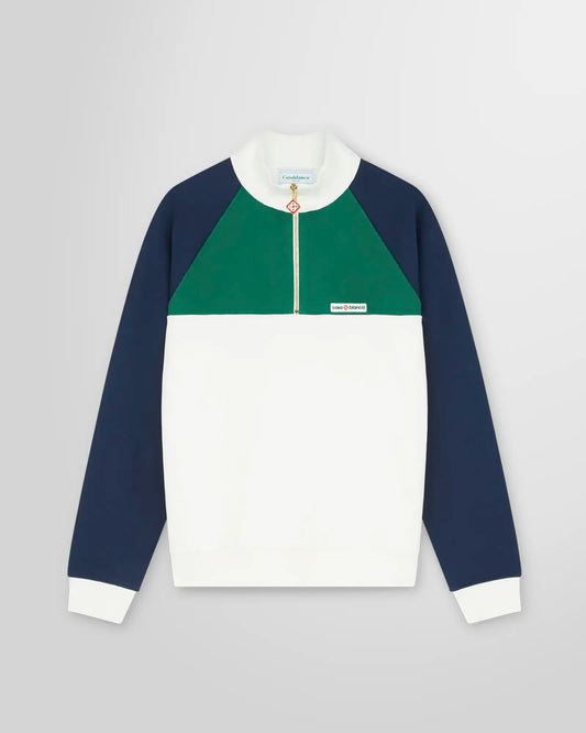 Casablanca color block quarter zip sweatshirt front view