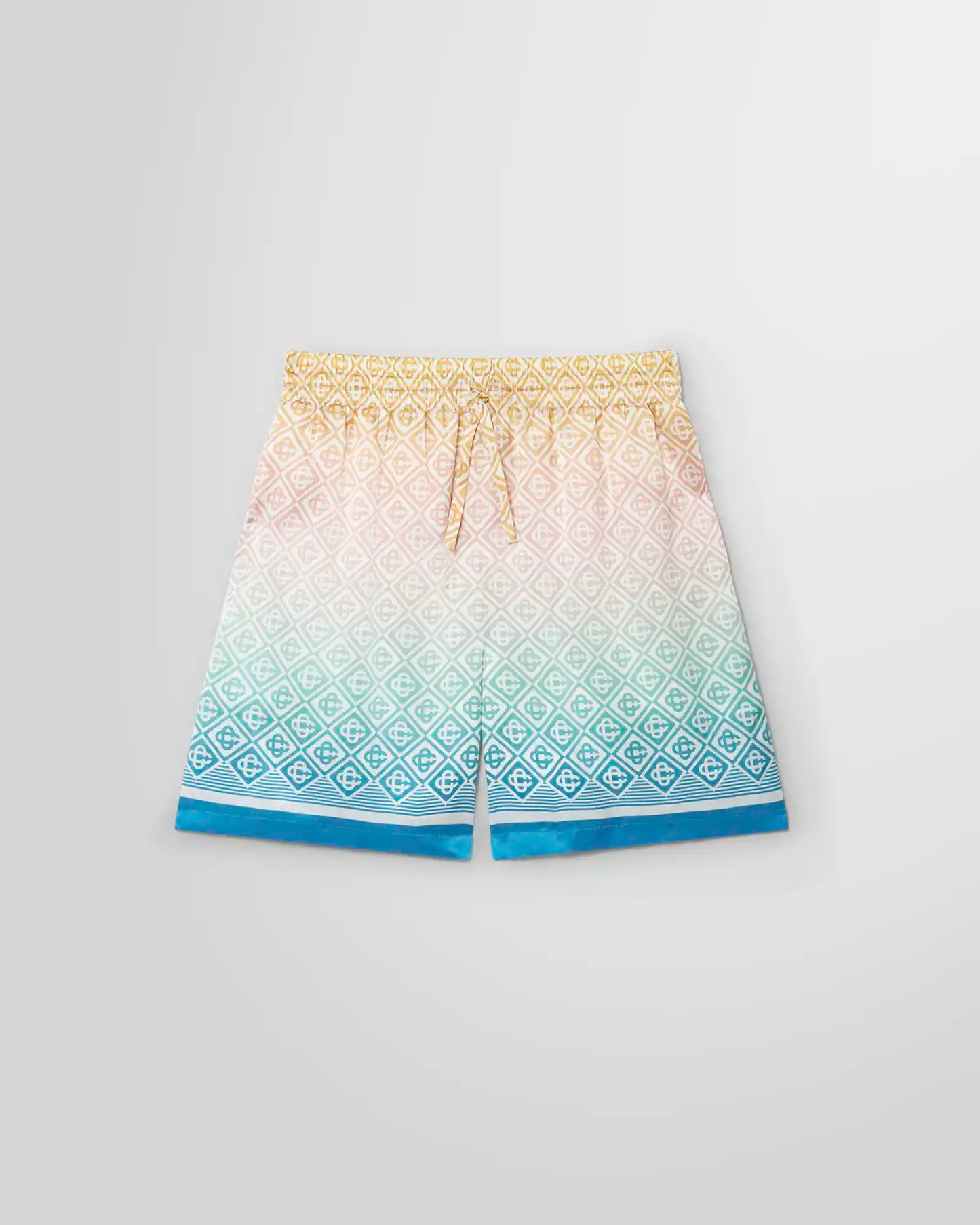 Casablanca gradient monogram silk shorts front view